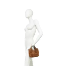 Gianni Chiarini Borsa Dua piccola in Camoscio Intrecciato Cuoio