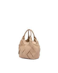 Gianni Chiarini Borsa Dua piccola in Camoscio Intrecciato Beige