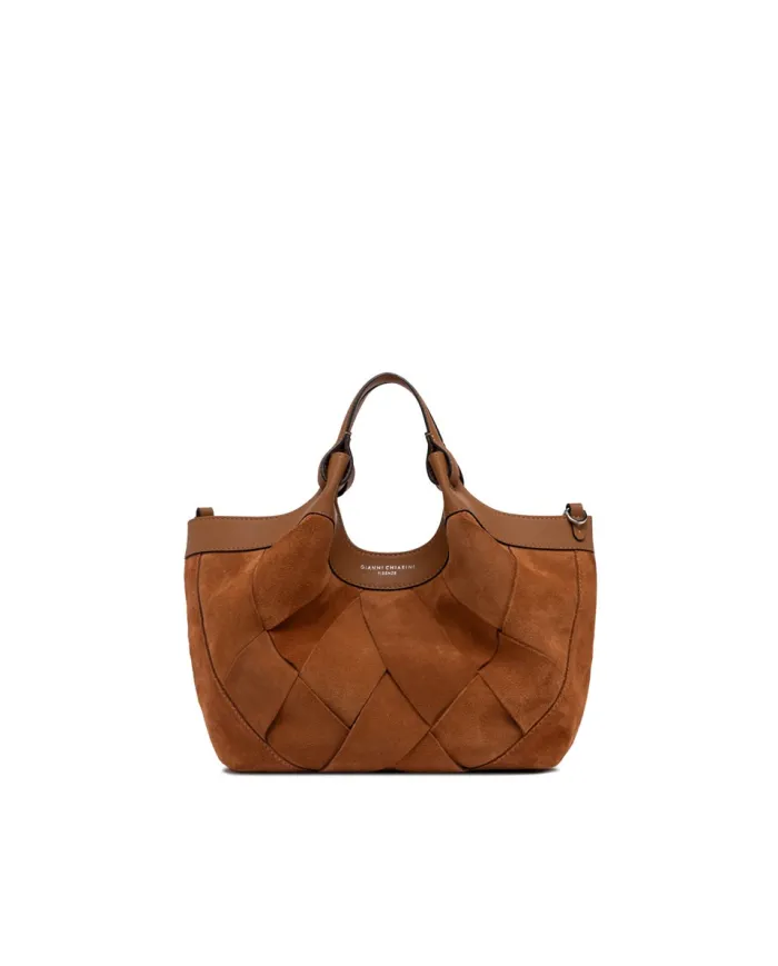 Gianni Chiarini Borsa Dua in Camoscio intrecciato Cuoio