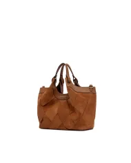Gianni Chiarini Borsa Dua in Camoscio intrecciato Cuoio