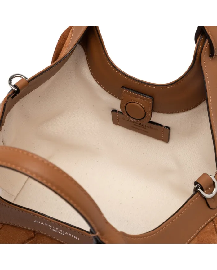 Gianni Chiarini Borsa Dua in Camoscio intrecciato Cuoio