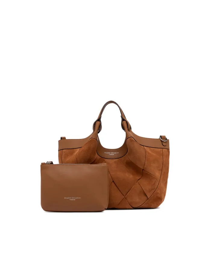 Gianni Chiarini Borsa Dua in Camoscio intrecciato Cuoio