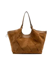 Gianni Chiarini Borsa Dua grande in Camoscio intrecciato Cuoio