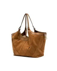Gianni Chiarini Borsa Dua grande in Camoscio intrecciato Cuoio