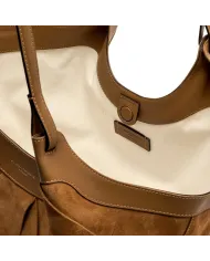 Gianni Chiarini Borsa Dua grande in Camoscio intrecciato Cuoio