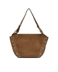 Gianni Chiarini Borsa Shopping Bloom in Pelle Scamosciata con Maxi Borchie Cuoio