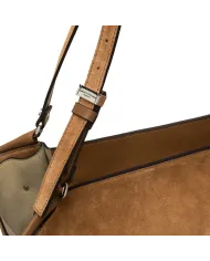 Gianni Chiarini Borsa Shopping Bloom in Pelle Scamosciata con Maxi Borchie Cuoio