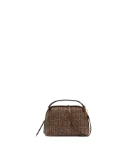 Gianni Chiarini Borsa Mini Alifa in Paglia Intrecciata Marrone