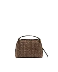 Gianni Chiarini Borsa Mini Alifa in Paglia Intrecciata Marrone
