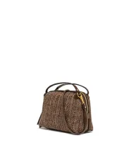 Gianni Chiarini Borsa Mini Alifa in Paglia Intrecciata Marrone