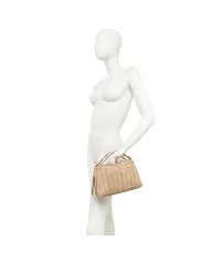 Gianni Chiarini Borsa Mini Alifa in Paglia Intrecciata Marrone