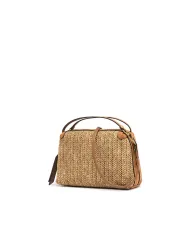 Gianni Chiarini Borsa Mini Alifa in Paglia Intrecciata Beige/Cuoio