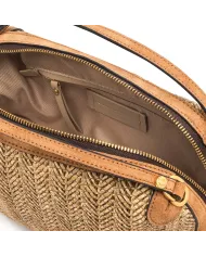 Gianni Chiarini Borsa Mini Alifa in Paglia Intrecciata Beige/Cuoio