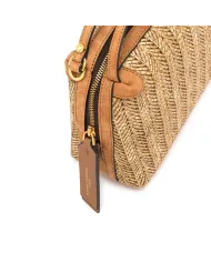 Gianni Chiarini Borsa Mini Alifa in Paglia Intrecciata Beige/Cuoio