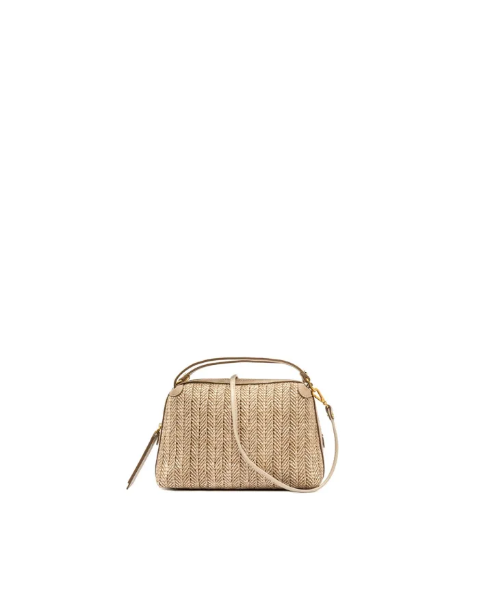 Gianni Chiarini Borsa Mini Alifa in Paglia Intrecciata Sabbia