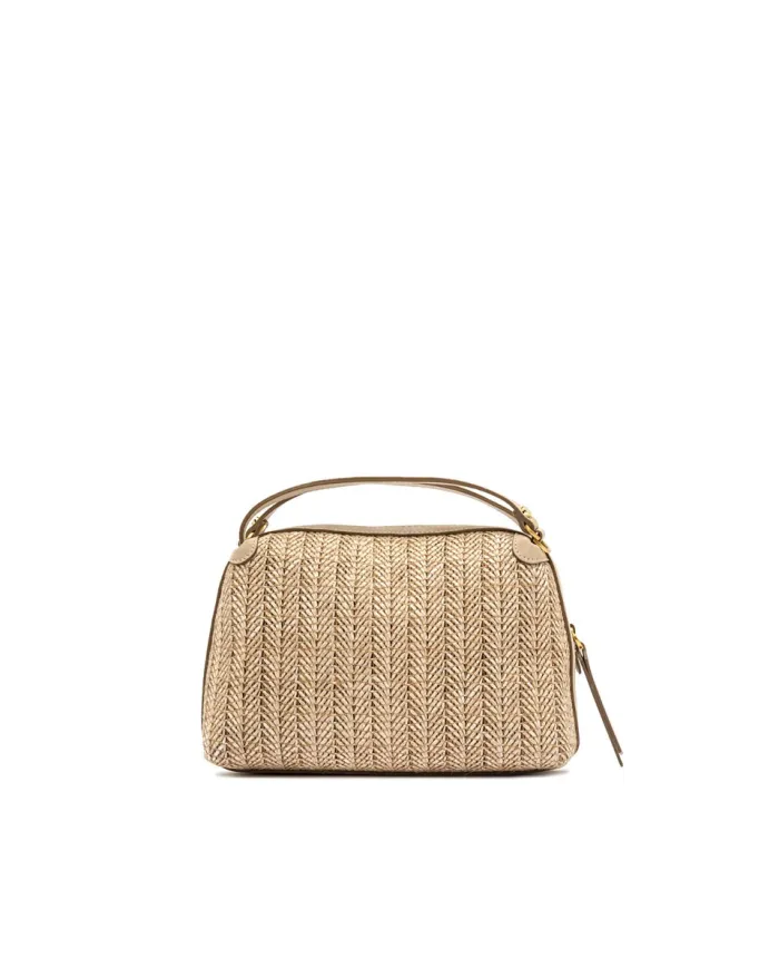 Gianni Chiarini Borsa Mini Alifa in Paglia Intrecciata Sabbia