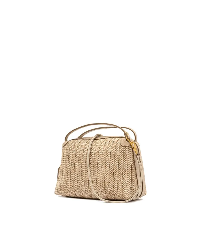 Gianni Chiarini Borsa Mini Alifa in Paglia Intrecciata Sabbia
