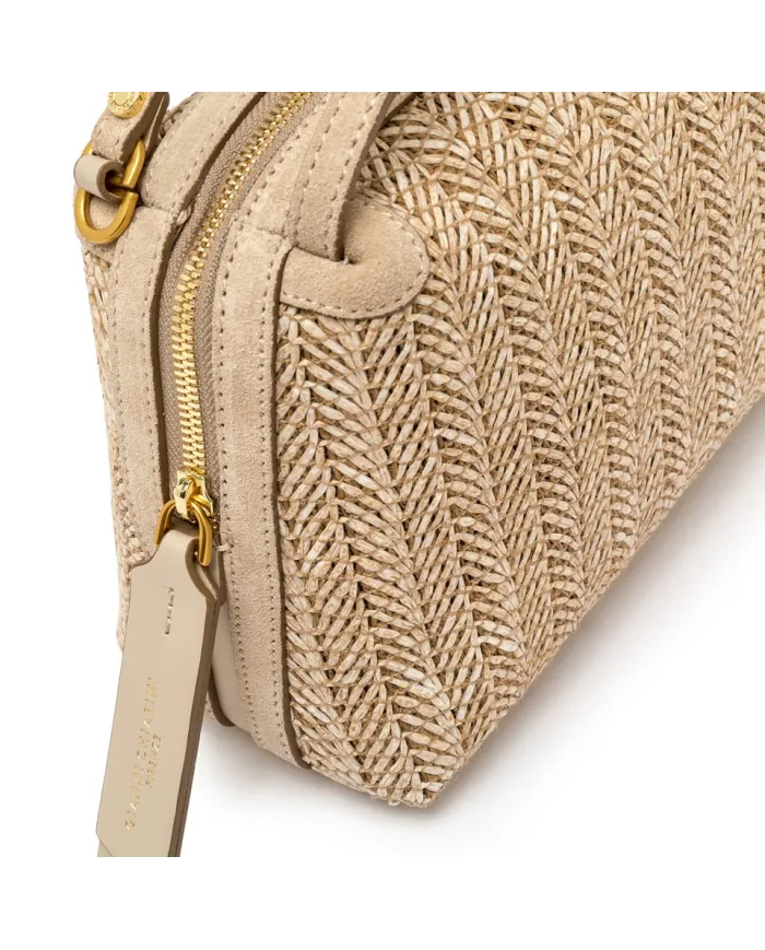 Gianni Chiarini Borsa Mini Alifa in Paglia Intrecciata Sabbia