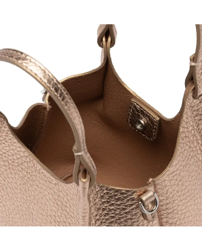 Gianni Chiarini Borsa Dua Mini in Pelle Made in Italy Platino