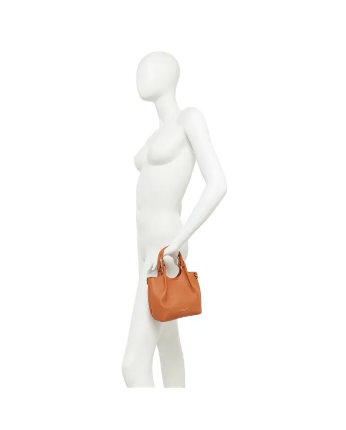 Gianni Chiarini Borsa Dua Mini in Pelle Made in Italy Arancio