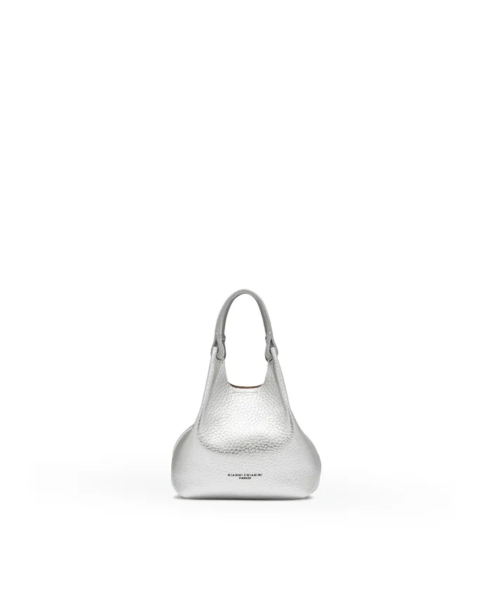 Gianni Chiarini Borsa Dua Mini in Pelle Made in Italy Silver