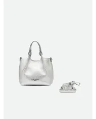 Gianni Chiarini Borsa Dua Mini in Pelle Made in Italy Silver