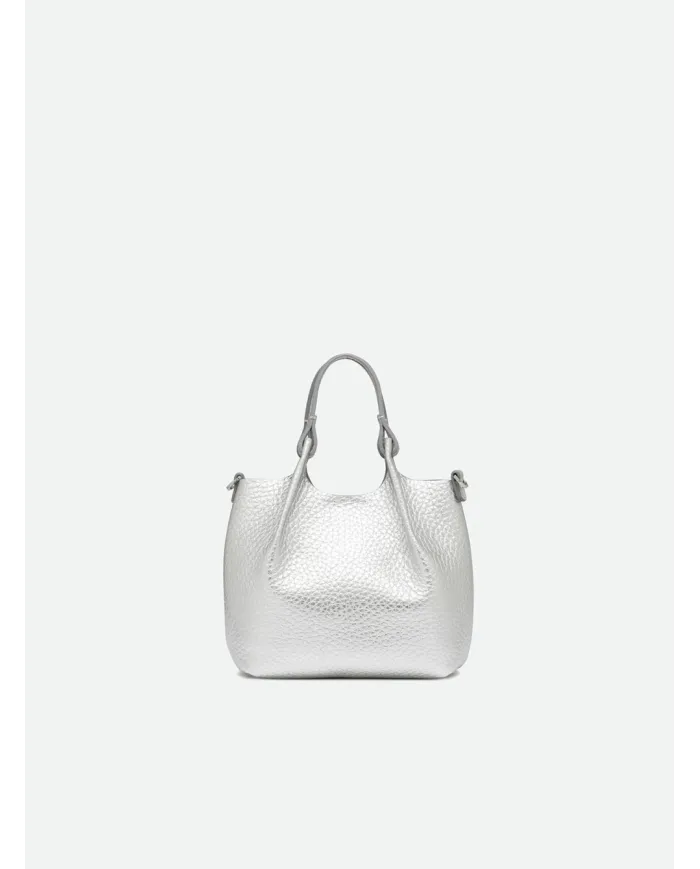 Gianni Chiarini Borsa Dua Mini in Pelle Made in Italy Silver