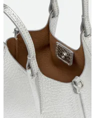Gianni Chiarini Borsa Dua Mini in Pelle Made in Italy Silver