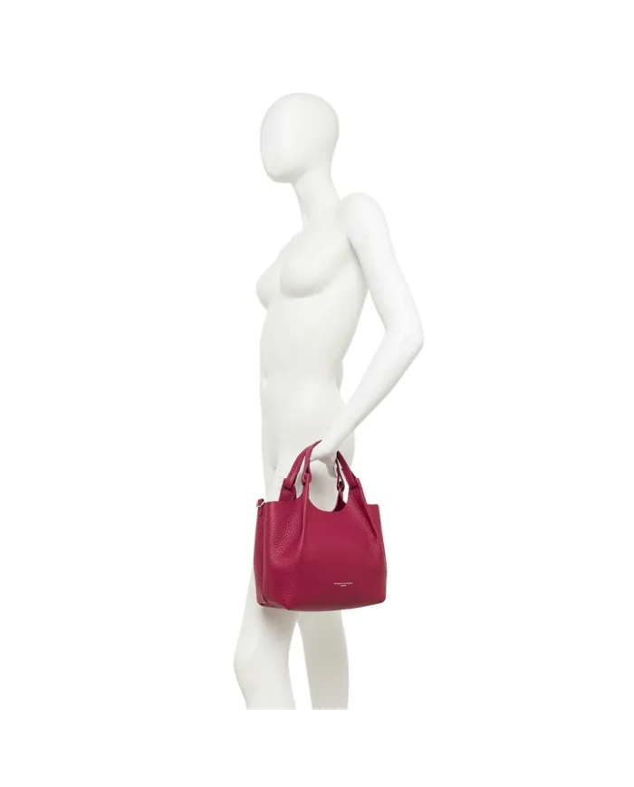 Gianni Chiarini Borsa Dua media in Pelle Made in Italy Fucsia