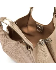 Gianni Chiarini Borsa Dua media in Pelle Made in Italy Platino