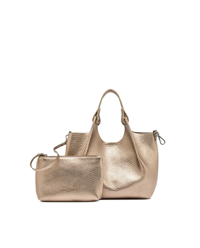 Gianni Chiarini Borsa Dua media in Pelle Made in Italy Platino