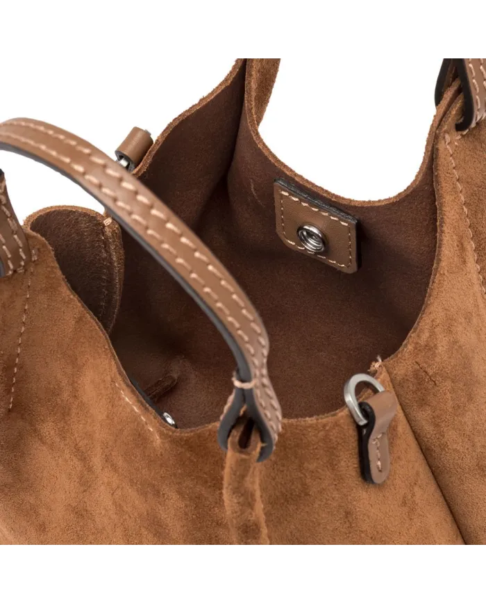 Gianni Chiarini Borsa Mini Dua in pelle scamosciata Cuoio
