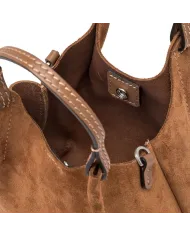 Gianni Chiarini Borsa Mini Dua in pelle scamosciata Cuoio