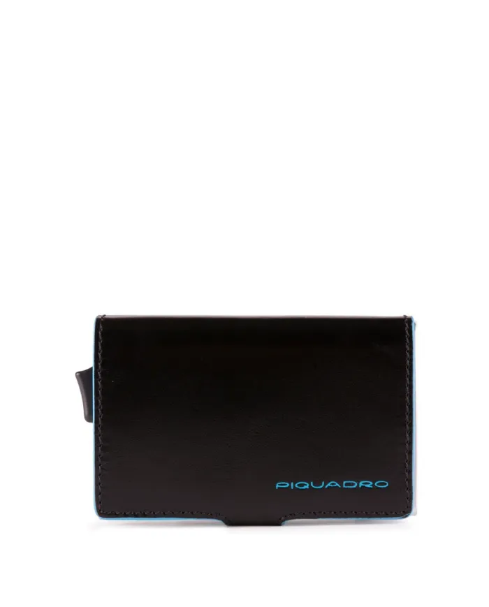 Piquadro Porta carte di credito con tasca banconote "Blue square" Nero
