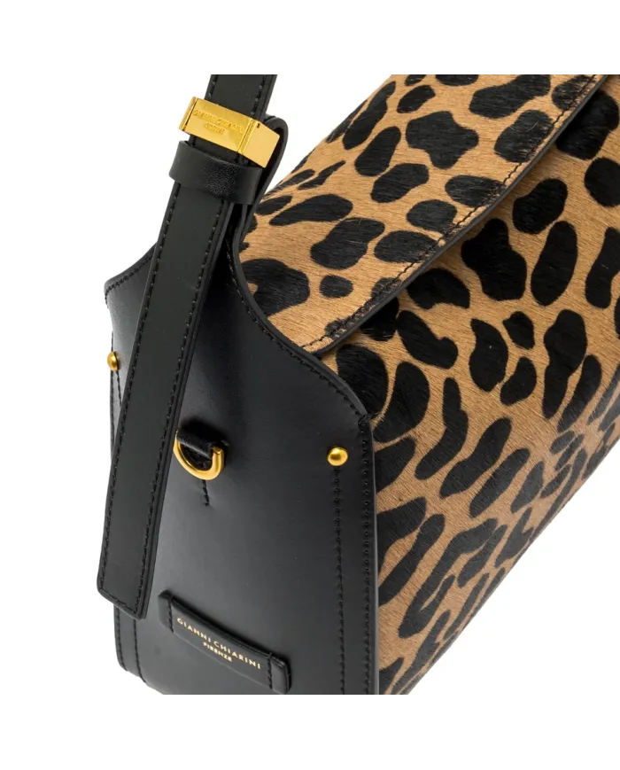 Gianni Chiarini Borsa cavallino Penelope Maculato/Nero