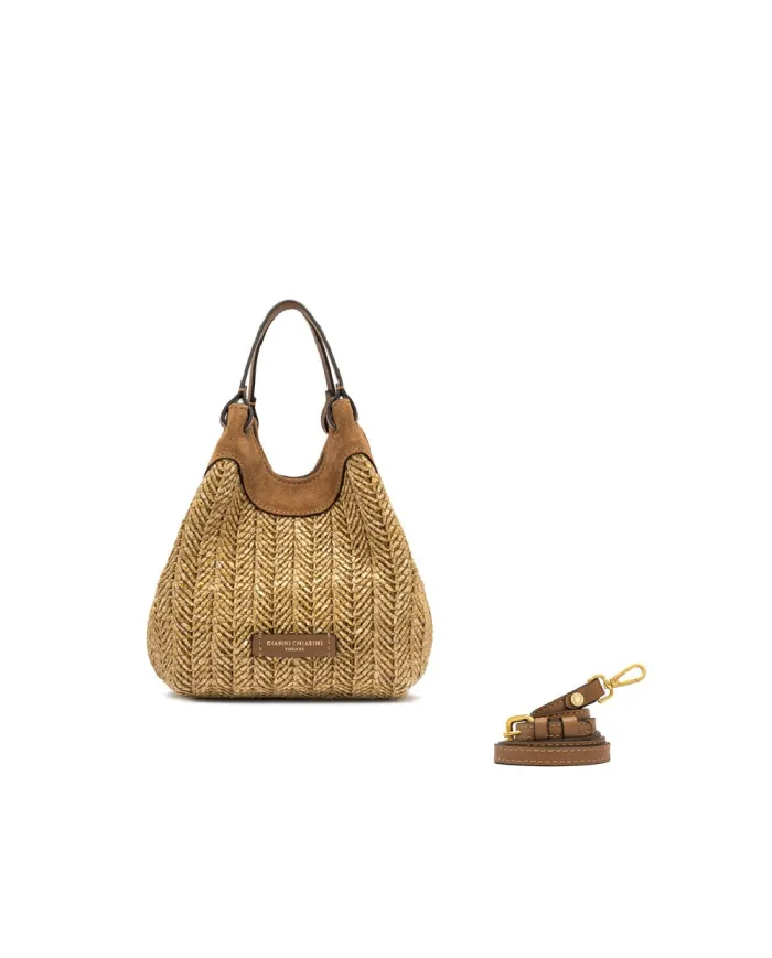 Gianni Chiarini Borsa piccola in paglia Dua Beige