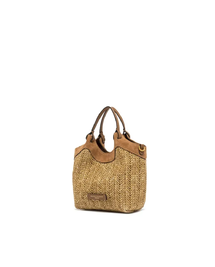 Gianni Chiarini Borsa piccola in paglia Dua Beige