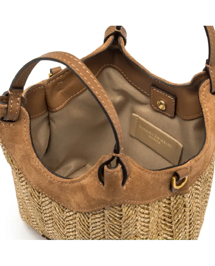 Gianni Chiarini Borsa piccola in paglia Dua Beige