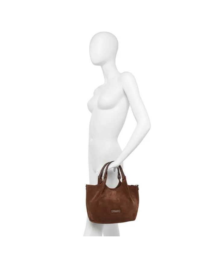 Gianni Chiarini Borsa a mano scamosciata Dua Testa moro