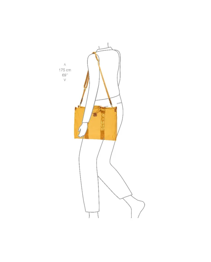 Bric's Borsa a tracolla in tessuto X Collection Giallo