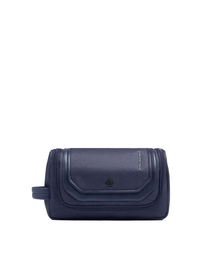 Piquadro Beauty case in tessuto e pelle Lyss Blu