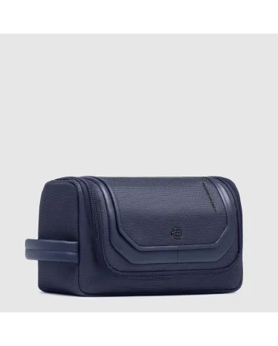 Piquadro Beauty case in tessuto e pelle Lyss Blu