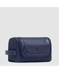 Piquadro Beauty case in tessuto e pelle Lyss Blu
