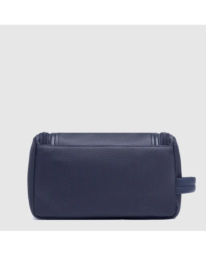 Piquadro Beauty case in tessuto e pelle Lyss Blu