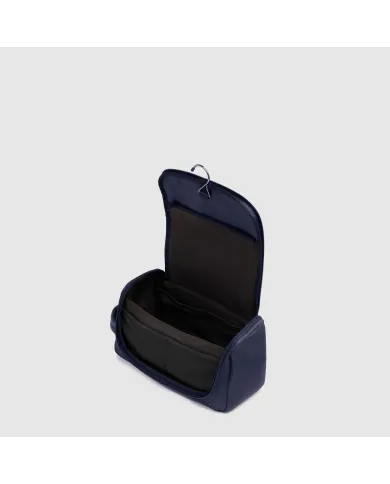 Piquadro Beauty case in tessuto e pelle Lyss Blu