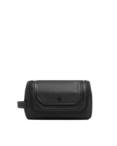 Piquadro Beauty case in tessuto e pelle Lyss Nero