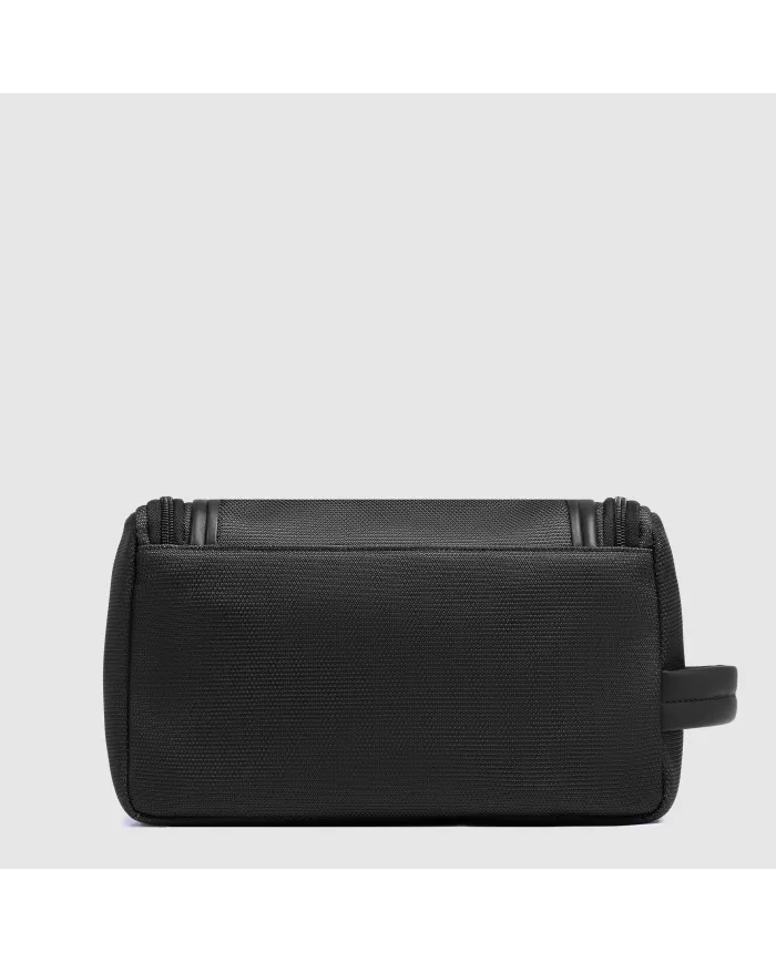 Piquadro Beauty case in tessuto e pelle Lyss Nero