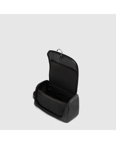 Piquadro Beauty case in tessuto e pelle Lyss Nero