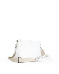 Caleidos Borsa bandoliera in pelle Bianco
