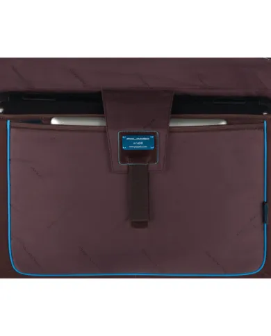 Piquadro Cartella in pelle porta pc 15,6, "Black square" Testa moro